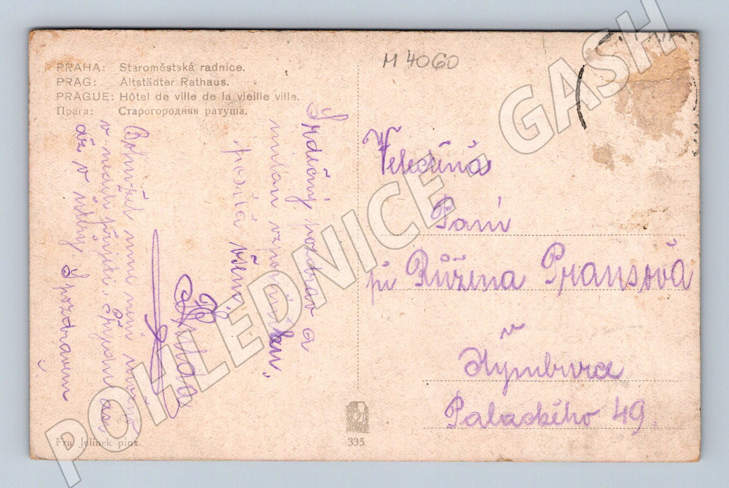 Pohlednice Praha Staroměstská radnice kolorovaný motiv (M4060)