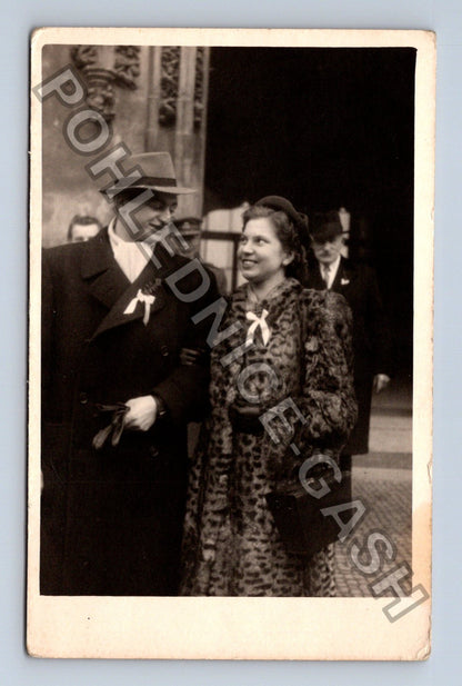Stará fotografie Praha Panská Spojené Fotozávody portrét pár (M40616)