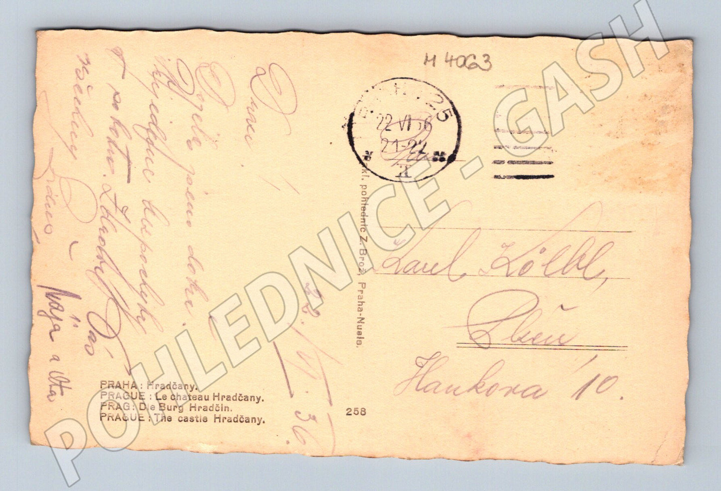 Pohlednice Praha Hradčany historický motiv (M4063)