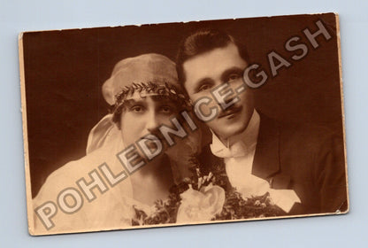 Pohlednice Svatební fotografie Štiřovice 1920 (M40634)