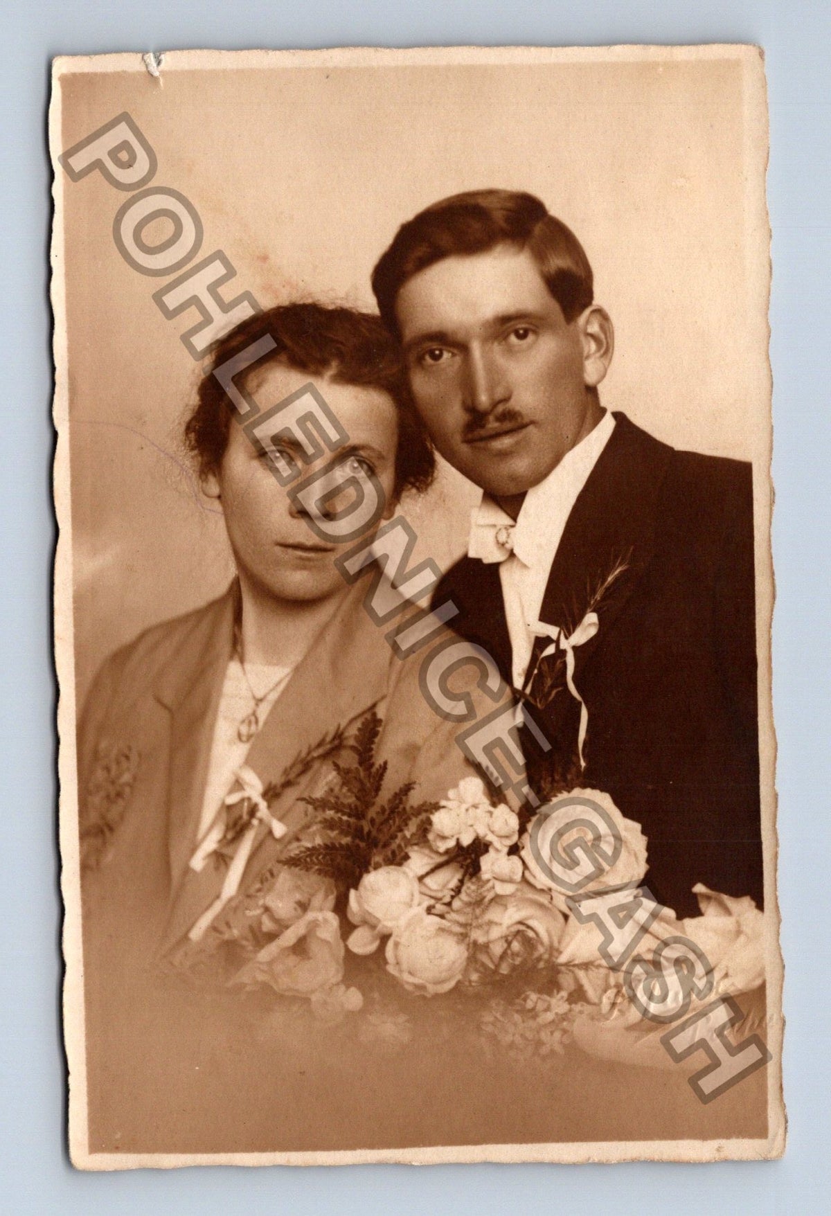 Stará fotografie Praha 1924 svatební pár (M40648)
