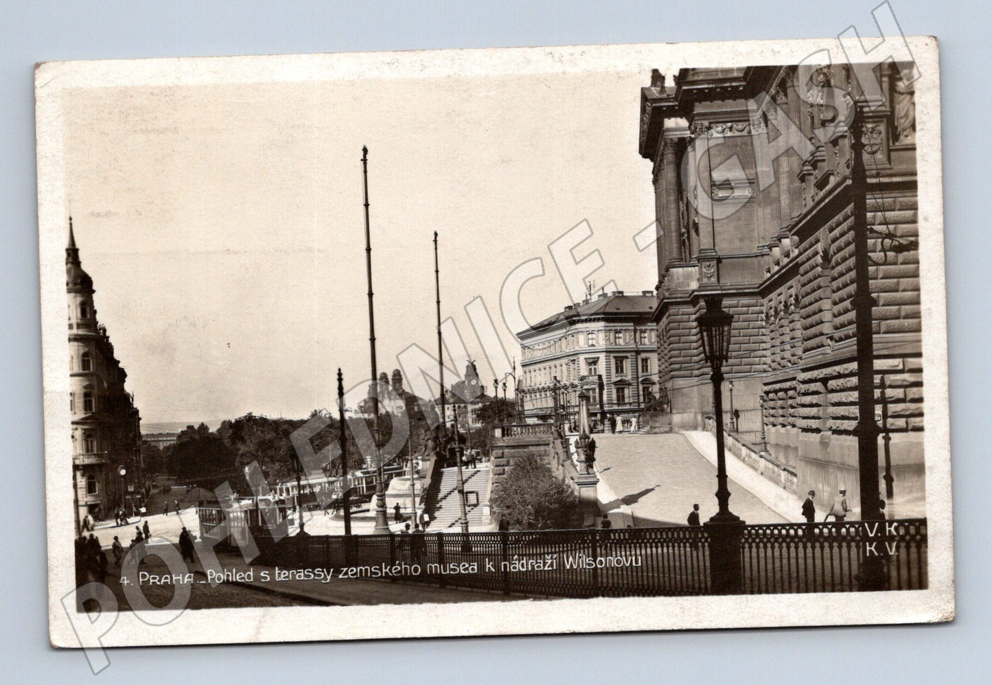 Pohlednice Praha výhled na Wilsonovo nádraží 1923 (M4066)