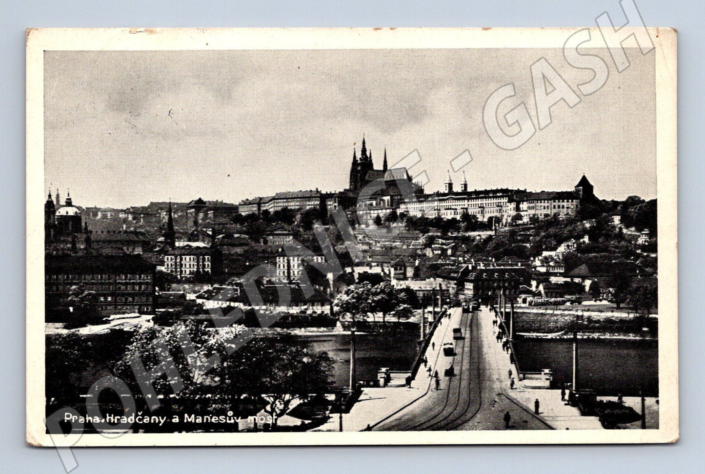 Pohlednice Praha Hradčany a Mánesův most motiv (M4067)