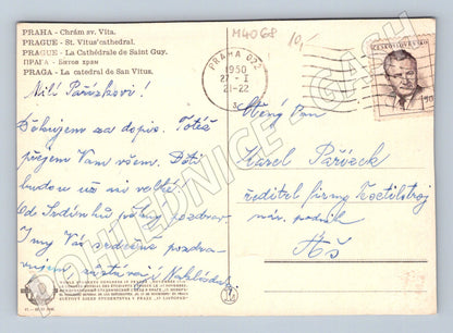 Pohlednice Praha Chrám sv Víta 1950 motiv (M4068)