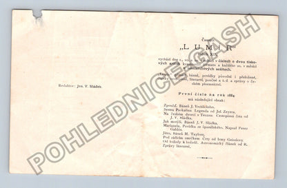 Starý časopis Lumír ročník XI a XII inzerát (M40685)