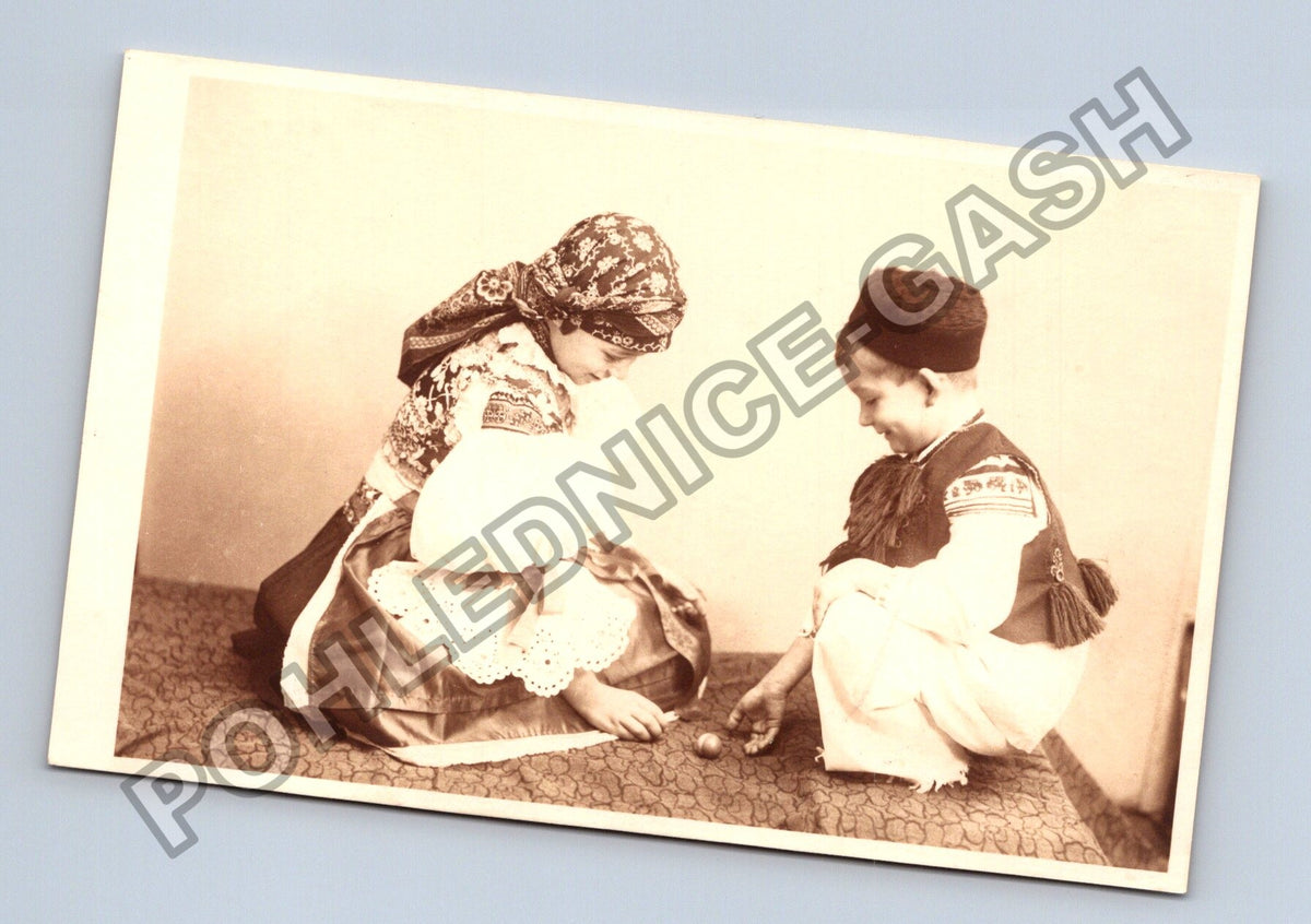 Pohlednice Slovensko děti v kroji Vánoce 1932 (M40698)