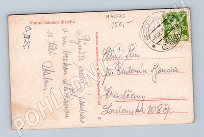 Pohlednice Praha Národní divadlo kolorovaný motiv 1925 (M4070)