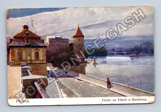 Pohlednice Praha Partia na Vltavě u Smíchova (M40702)