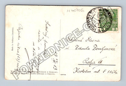 Pohlednice Malba kosatce a dům H Drost pinx 1923 (M40706)