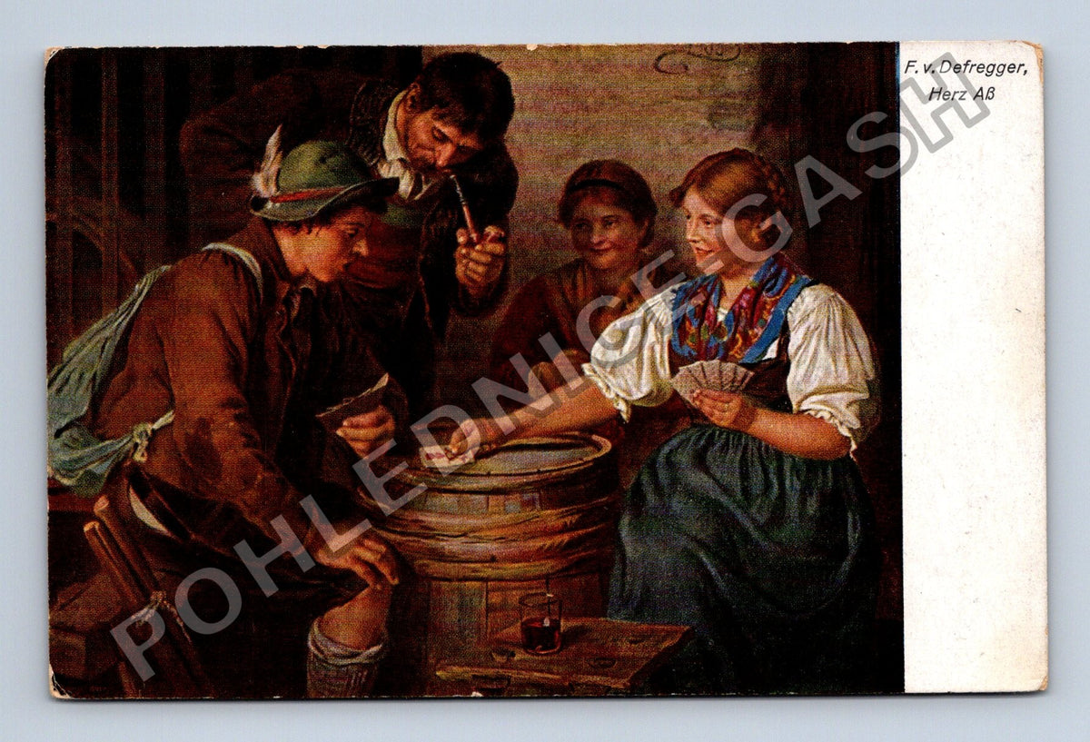 Pohlednice Rakousko F. v. Defregger Herz Aß malba (M40707)