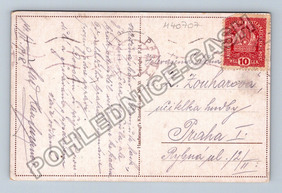Pohlednice Rakousko F. v. Defregger Herz Aß malba (M40707)