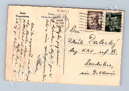 Pohlednice Praha Václavské náměstí 1949 motiv (M4071)