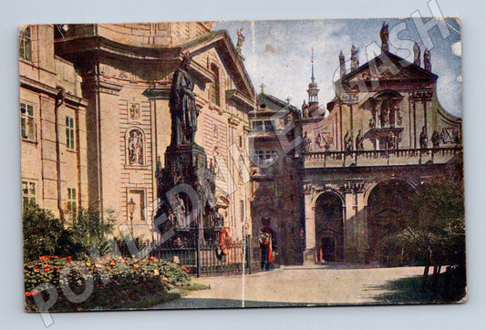 Pohlednice Praha Klášter křížovníků a pomník Karla IV (M4073)