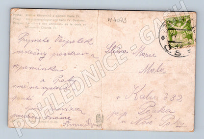 Pohlednice Praha Klášter křížovníků a pomník Karla IV (M4073)