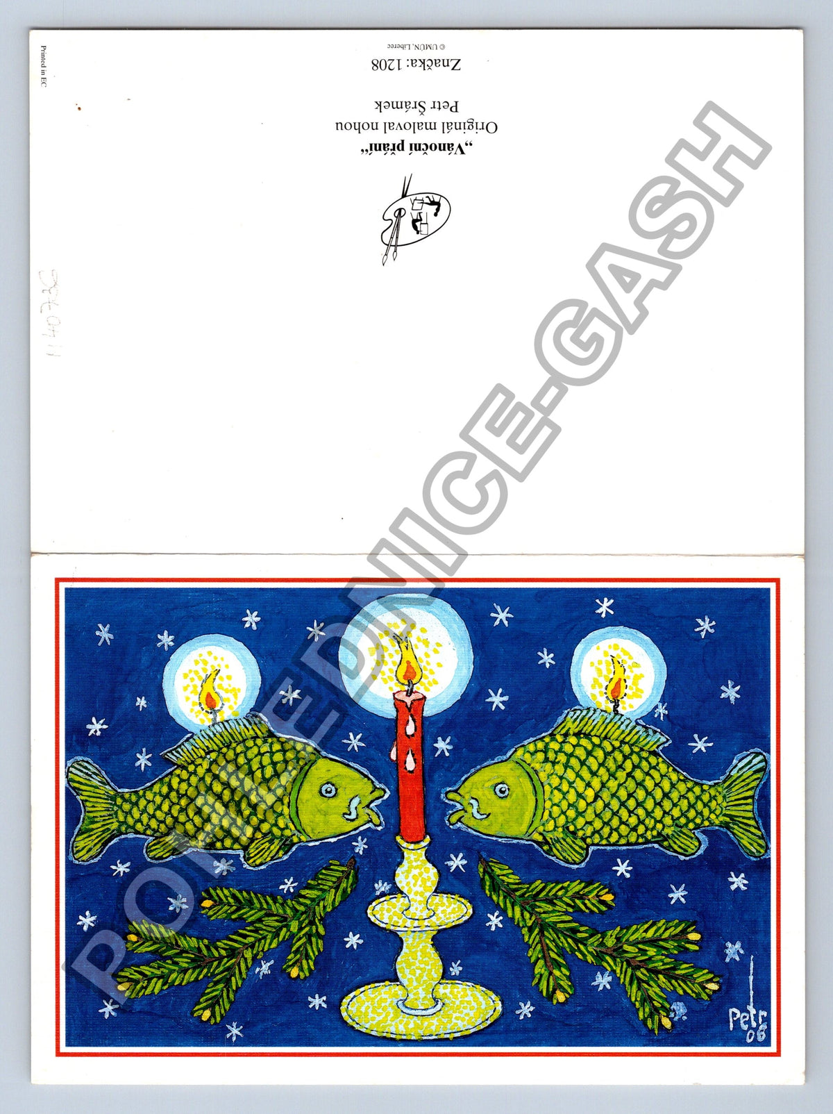 Pohlednice Vánoční přání Petr Šránek Original maloval nohou (M40736)