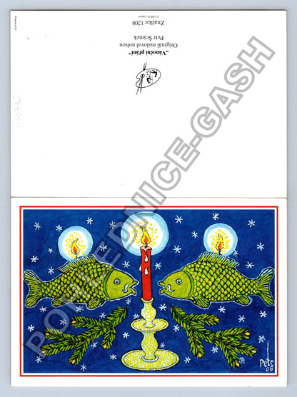 Pohlednice Vánoční přání Petr Šránek Original maloval nohou (M40736)