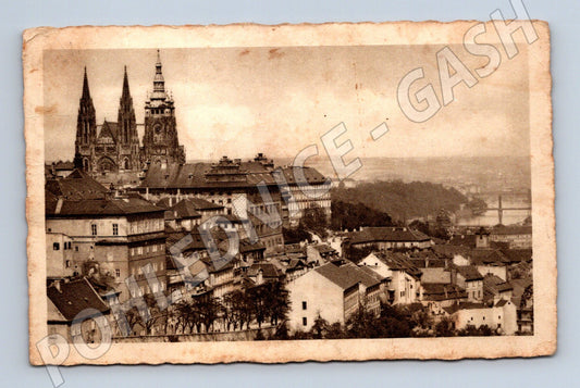 Pohlednice Praha Hrad a Malá Strana historický motiv (M4074)