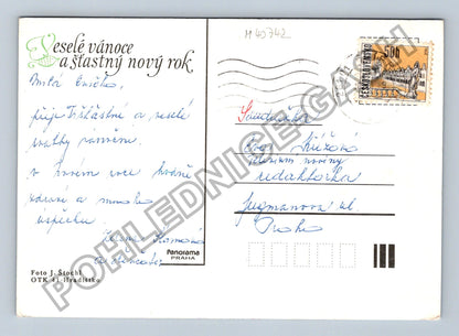 Pohlednice Vánoční jablko vlašské ořechy jehličí (M40742)