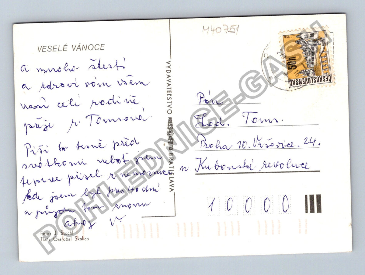 Pohlednice Vánoční svíčka jablko jehličí (M40751)