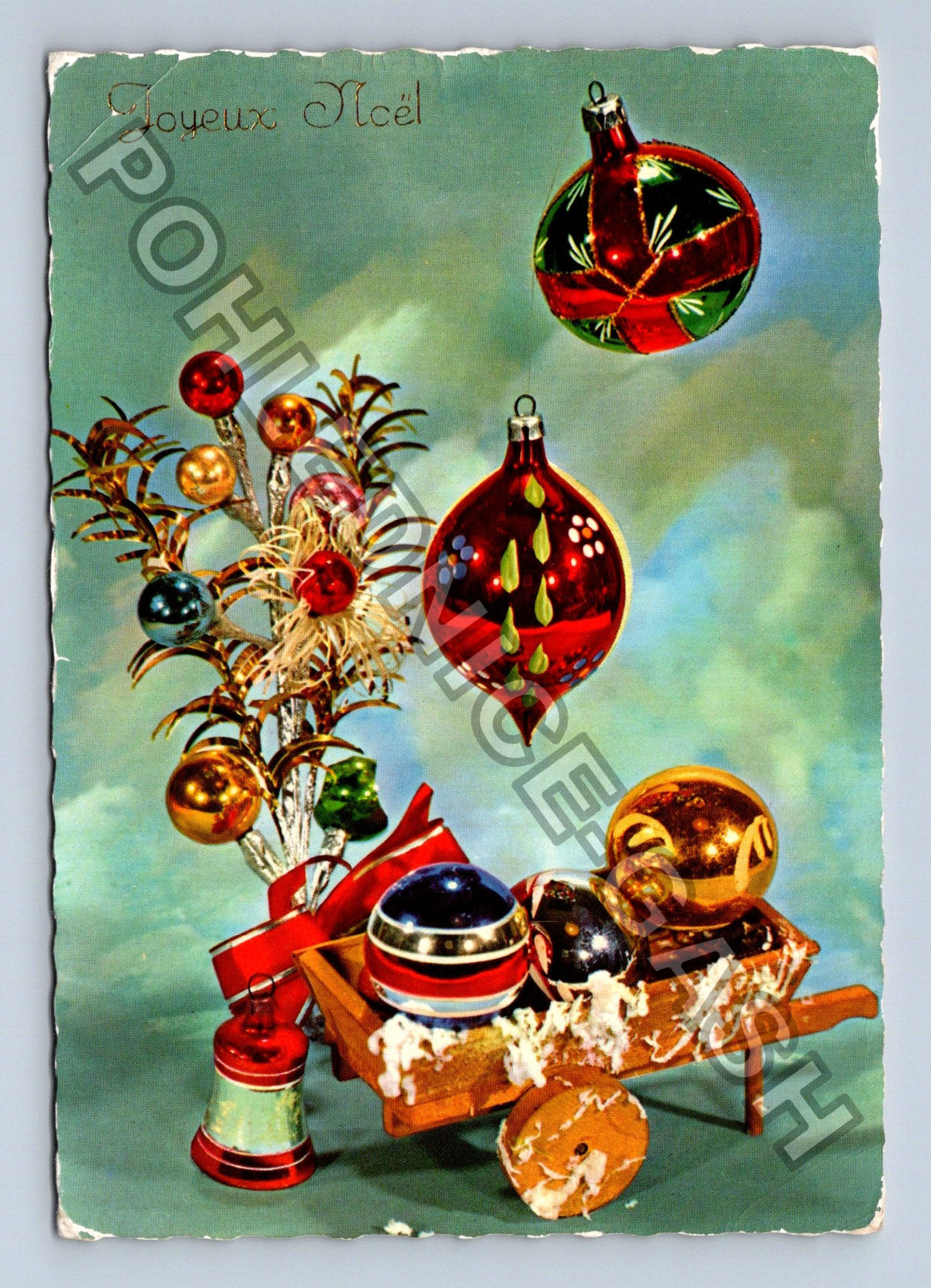 Pohlednice Francie vánoční ozdoby Joyeux Noël (M40753)
