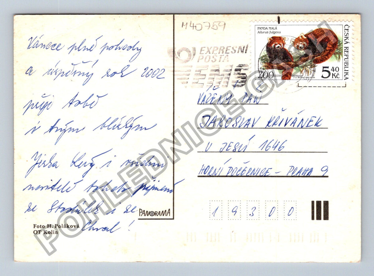 Pohlednice Veselé Vánoce jmelí a ovoce 2002 (M40759)