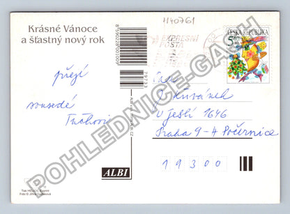 Pohlednice Vánoční zátiší svíčka vánoční hvězda (M40761)