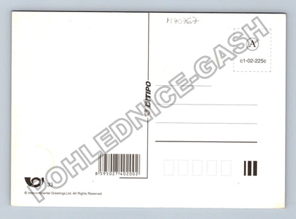 Pohlednice Radostné Vánoce kostel sníh noty (M40767)