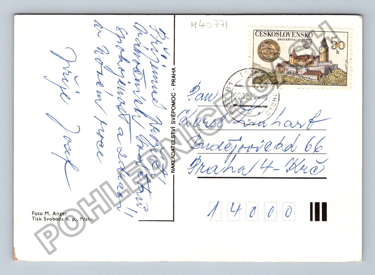 Pohlednice Radostné Vánoce svícen jablko šišky (M40771)