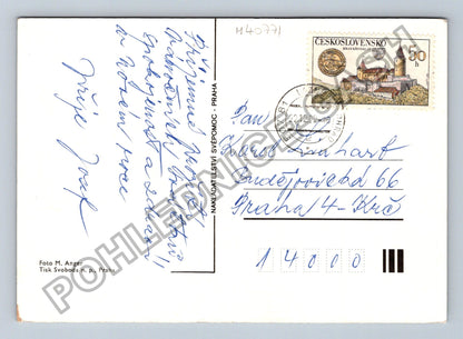 Pohlednice Radostné Vánoce svícen jablko šišky (M40771)