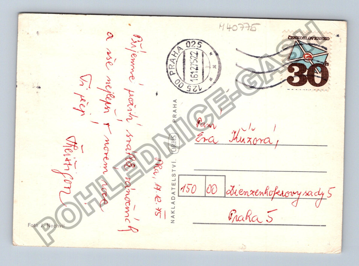 Pohlednice Novoroční jablko jmelí prskavka (M40775)