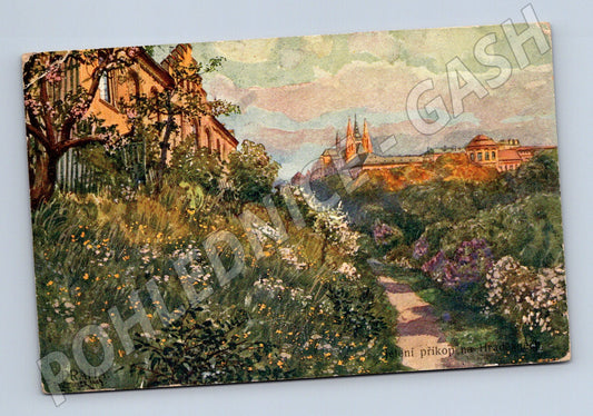 Pohlednice Praha Jelení příkop Hradčany cca 1900 (M4078)