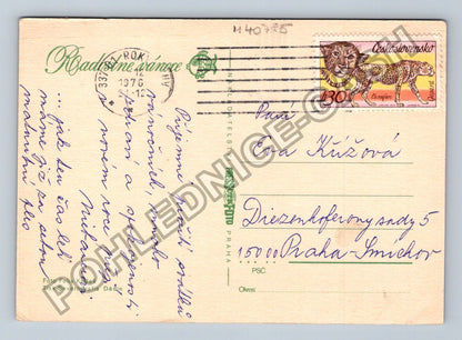 Pohlednice Radostné Vánoce ozdoby ptáček 1976 (M40785)
