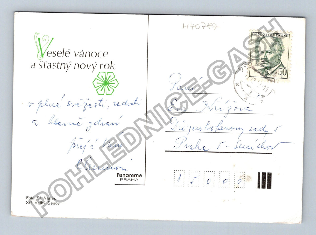 Pohlednice Veselé Vánoce a šťastný nový rok svíčka (M40787)