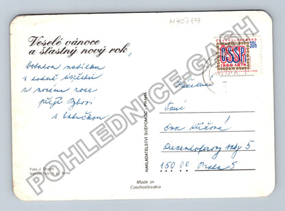 Pohlednice Vánoční zátiší svíčka talíř ořechy (M40789)