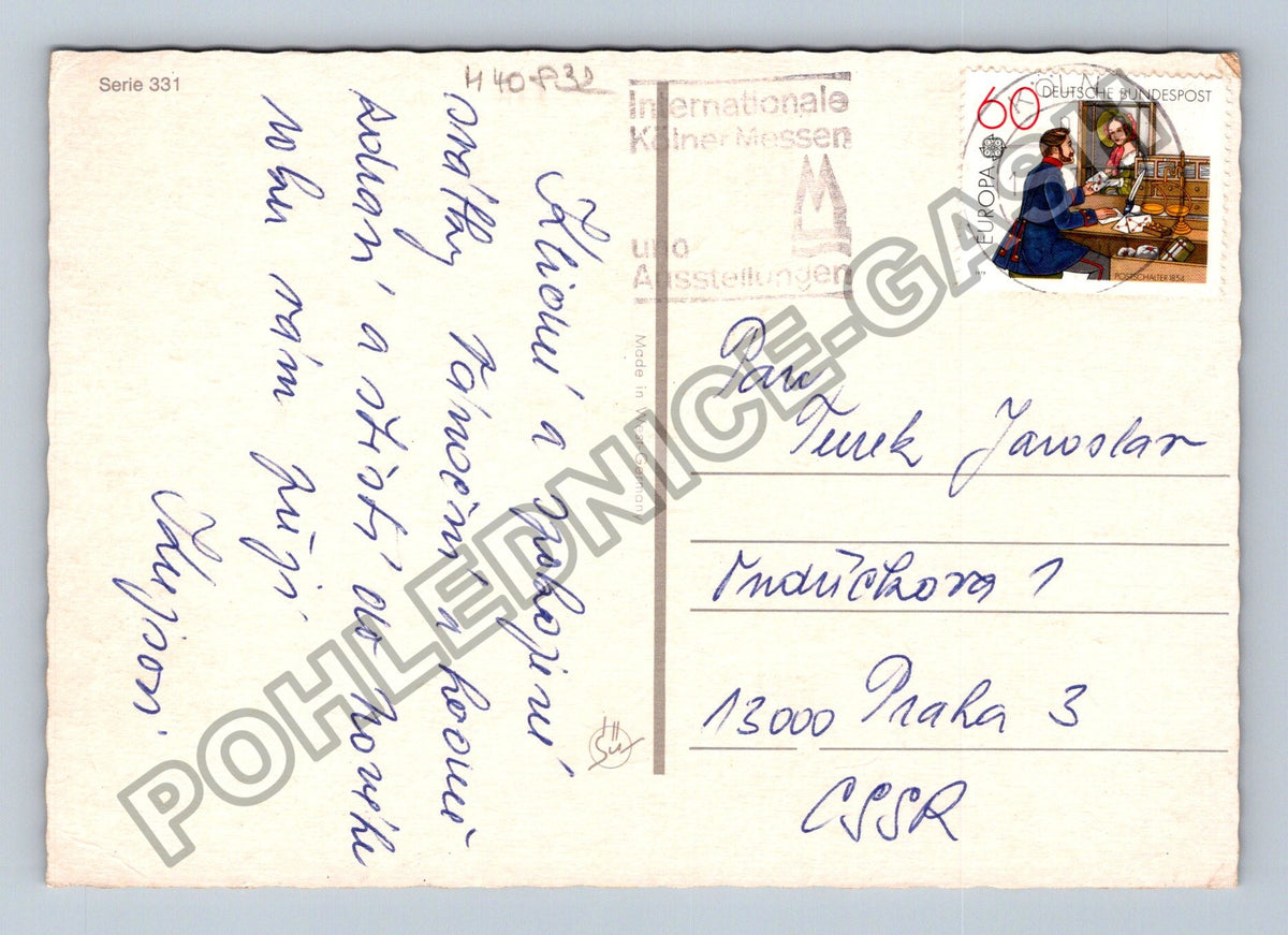 Pohlednice Německo Vánoce Santa Claus saně koně (M40832)