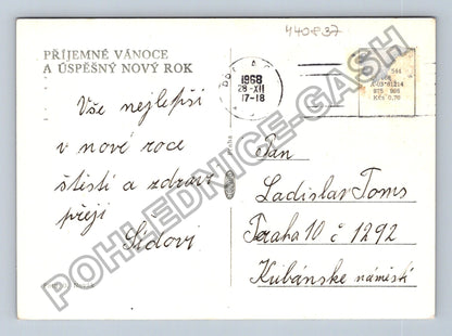 Pohlednice Zimní krajina chalupa sníh 1968 (M40837)