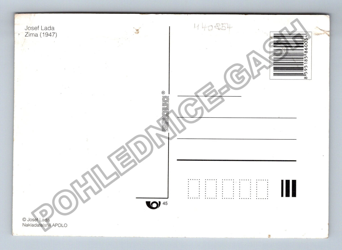 Pohlednice České Vánoce Josef Lada Zima 1947 (M40854)