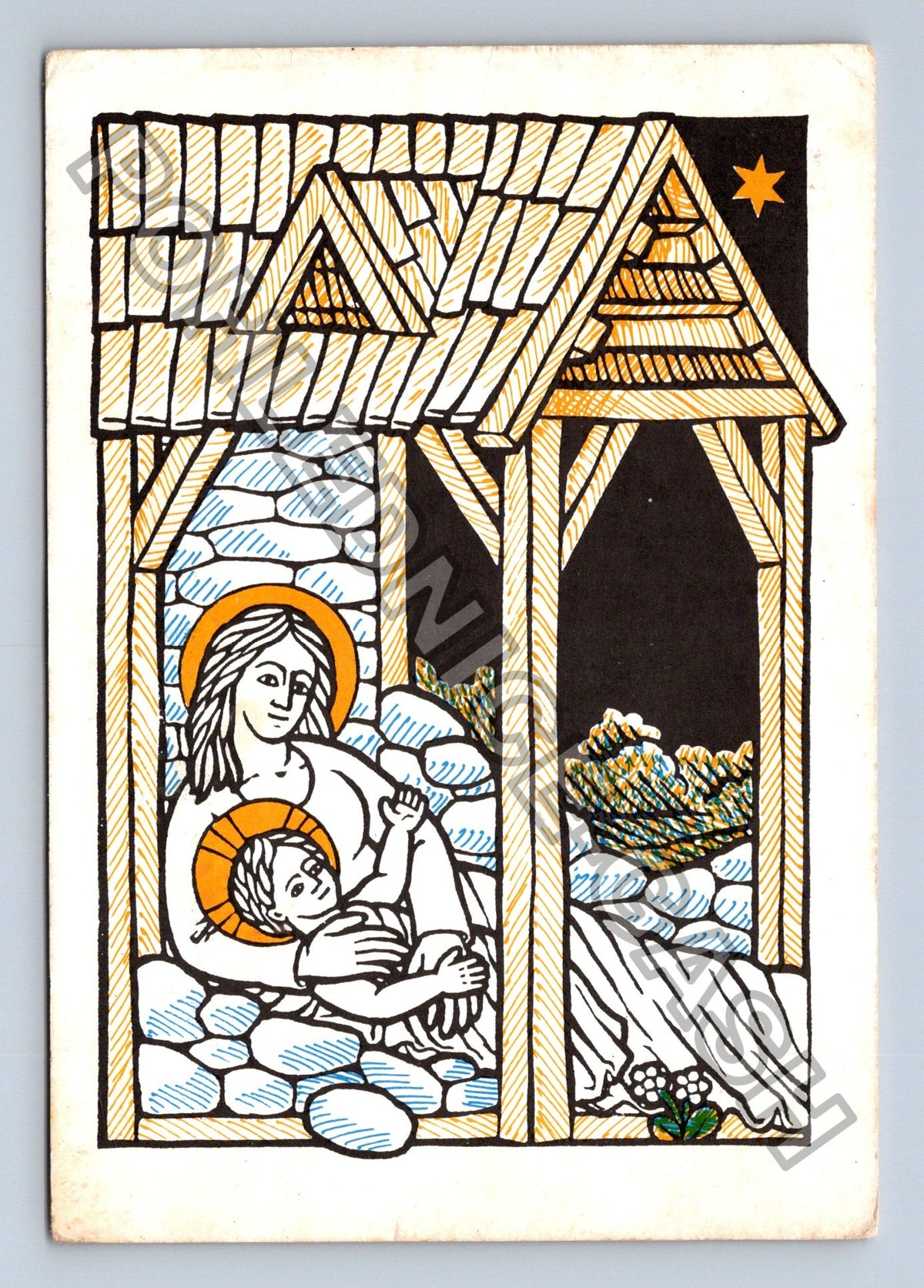 Pohlednice Vánoční jesličky narození Ježíše 1997 (M40862)