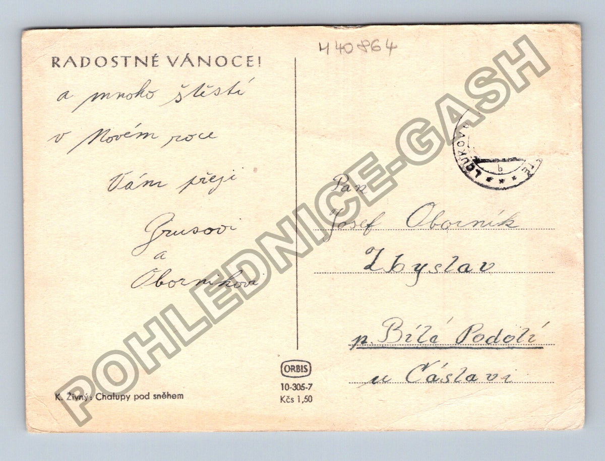 Pohlednice Chalupy pod sněhem zimní krajina (M40864)