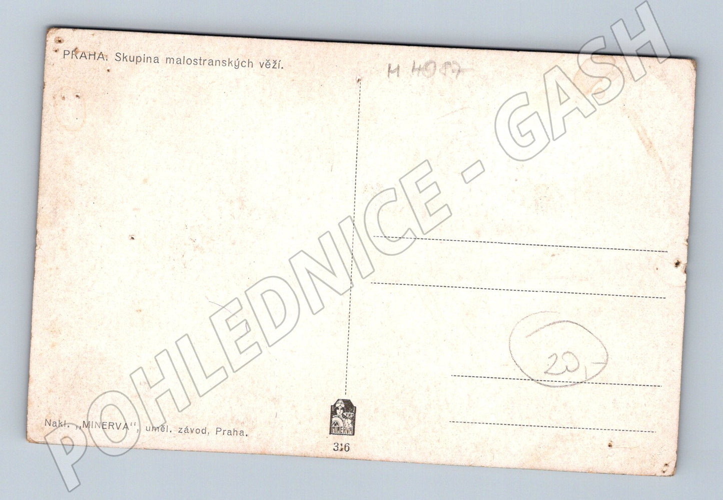 Pohlednice Praha Malostranské věže Minerva (M4087)