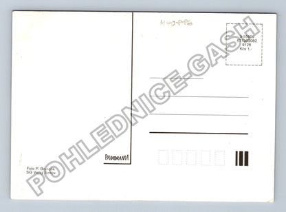 Pohlednice Loutky sněhulák sáňky zimní motiv (M40886)