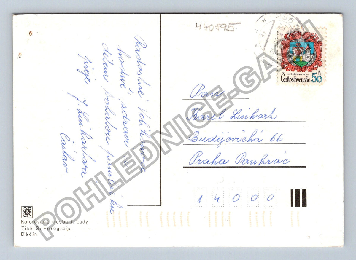 Pohlednice Josef Lada Velikonoce chlapci s pomlázkou (M40895)