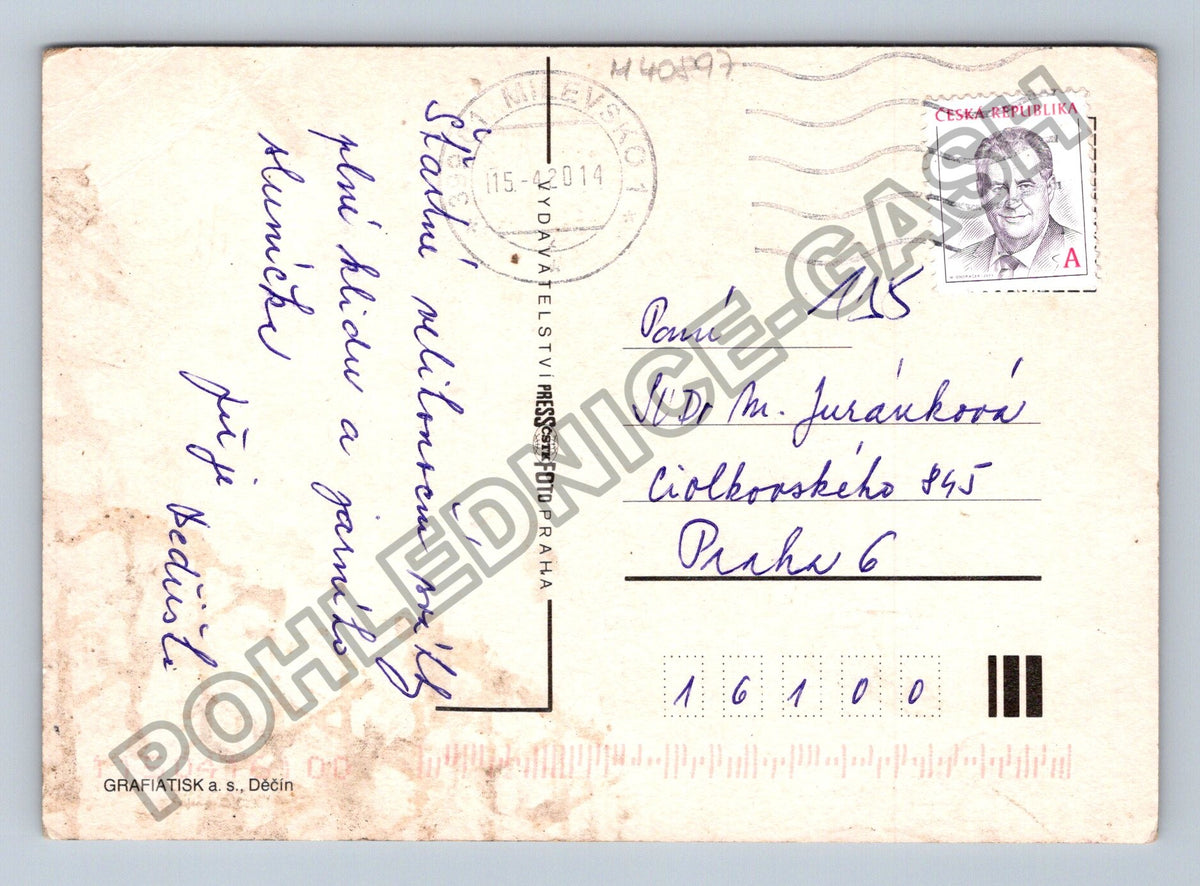 Pohlednice Velikonoce holčička jehně kuřátka (M40897)