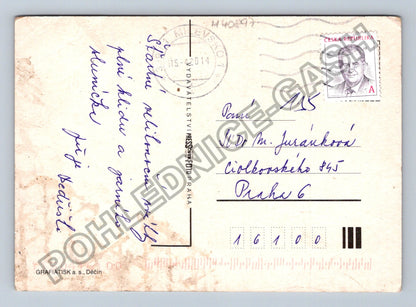 Pohlednice Velikonoce holčička jehně kuřátka (M40897)