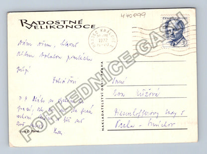 Pohlednice Velikonoční vejce a květiny 1972 (M40899)