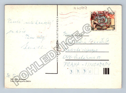 Pohlednice Krajina s břízou a balíky sena 1978 (M40919)