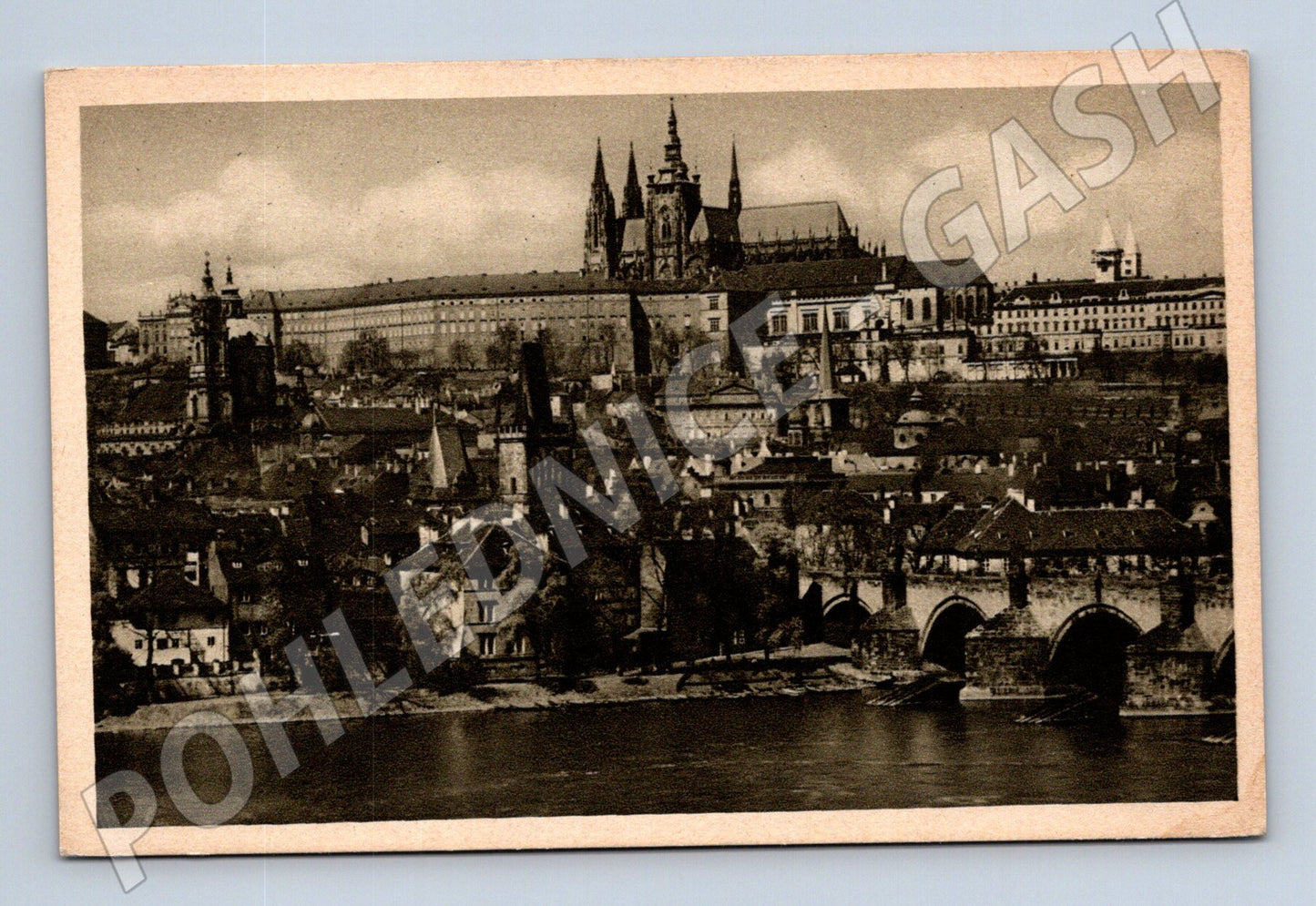 Pohlednice Praha Hradčany a Karlův most motiv (M4092)