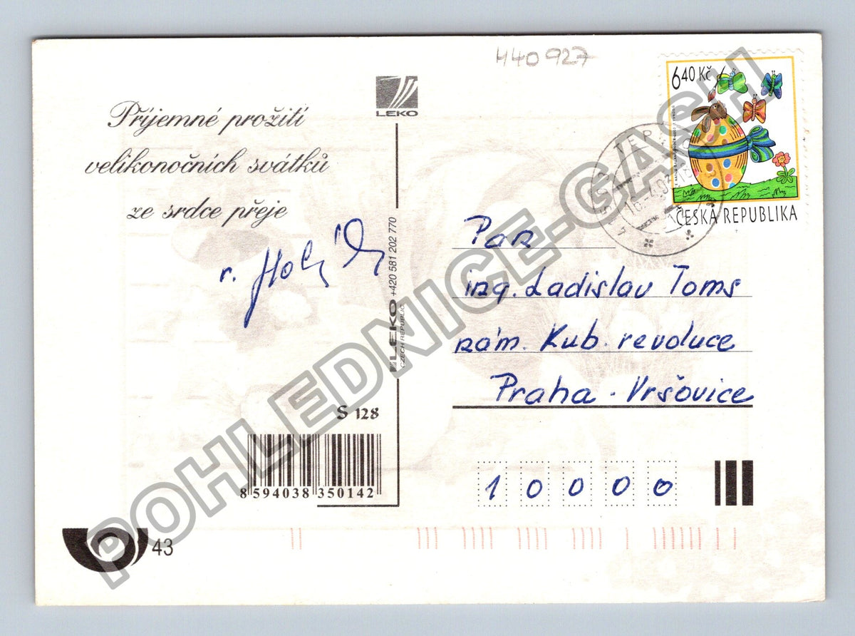 Pohlednice Veselé Velikonoce zátiší s vajíčky a květinami (M40927)