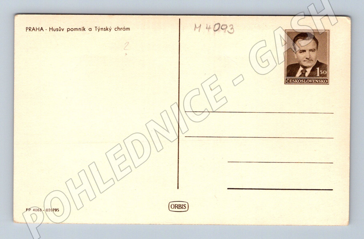 Pohlednice Praha Husův pomník a Týnský chrám (M4093)