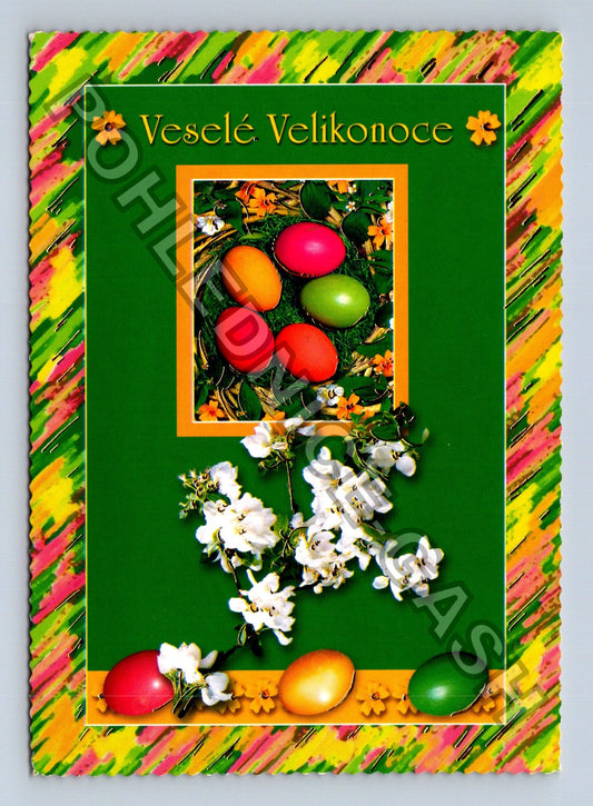 Pohlednice Velikonoce vajíčka květiny 2003 (M40930)